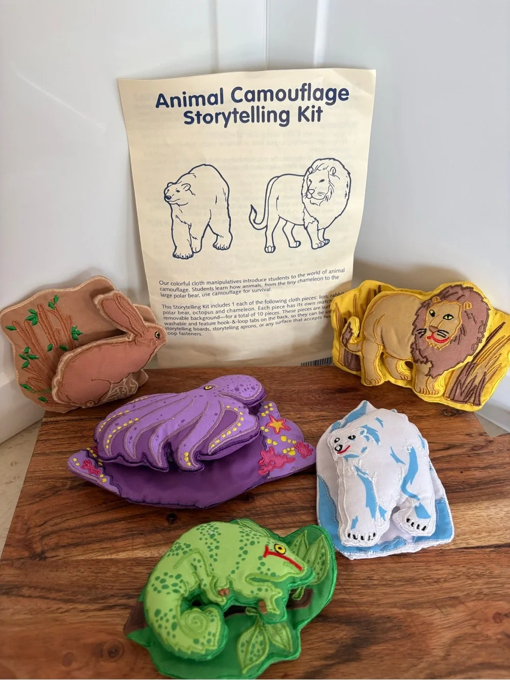 Animal Camouflage Storytelling Kit - Colorful Plush Safari & Sea Creatures